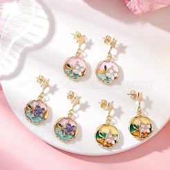 3 пара серег-гвоздиков из сплава с эмалью EJEW-JE06678