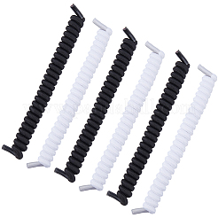 6 пара двухцветных полиэстеровых шнурков с завитками без завязок&nbsp;AJEW-CP0010-32A