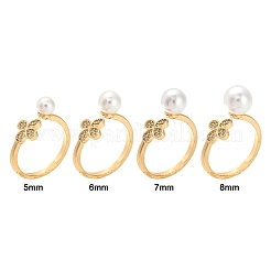 Латунь микропейв прозрачный кубический цирконий колышек поручни манжеты настройки кольца для пальца KK-S360-014-NF