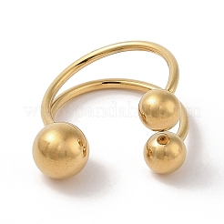 Ионное покрытие (ip) 304 нержавеющая сталь круглые манжеты кольца для женщин RJEW-G315-05G