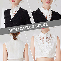 Съемная хлопковая рубашка женская накладной воротник AJEW-WH20054-049B