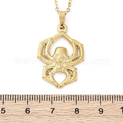 Хэллоуин череп паук ожерелья из нержавеющей стали 304 NJEW-M096-15G