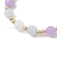 Браслеты из круглых бусин из натурального аквамарина BJEW-JB11933-03