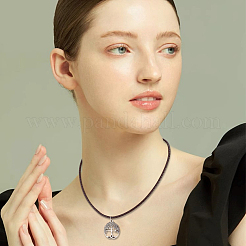 Изготовление ожерелья из плетеного круглого кожаного шнура 2шт.&nbsp;NJEW-BBC0001-19A-02