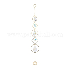 Гальваническое стекло звезда и каплевидное окно подвесные ловцы солнца HJEW-JM00849