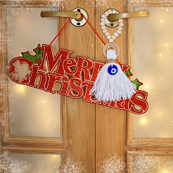 Деревянные бусины дверная ручка подвеска украшения&nbsp;AJEW-WH0270-923A