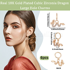 6 шт. Латунные подвески с микропаве&nbsp;KK-BBC0018-93