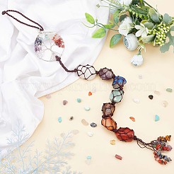 Обернутые проволокой фишки из натуральных драгоценных камней HJEW-WH0021-32