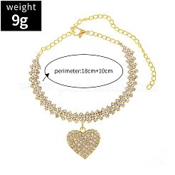 Браслеты на ногу в форме сердца из латуни с кристаллами и стразами для женщин FS-WGD5A5F-02