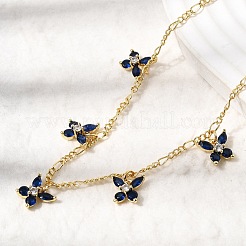 Ожерелья с подвесками в виде бабочек из латуни с микропаве и кубическим цирконием&nbsp;NJEW-B157-23G