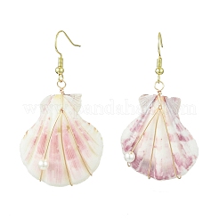 4 пара латунных сережек-подвесок EJEW-TA00605