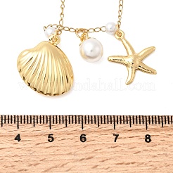 Женские ожерелья с подвеской в форме морской звезды из нержавеющей стали 304 NJEW-F356-02G