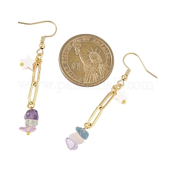 Серьги-подвески из натуральных смешанных камней&nbsp;EJEW-JE06811