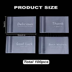 100 шт. 4 стили матовых пластиковых целлофановых пакетов для печенья с надписью&nbsp;ABAG-LP0001-32