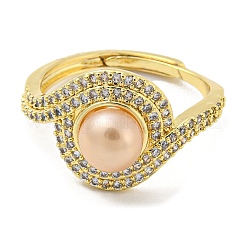 Регулируемое кольцо из натуральной ракушки RJEW-H220-22G