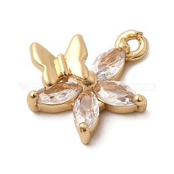 Латунные микропаве прозрачные подвески с фианитом&nbsp;ZIRC-F146-05B-G