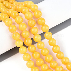 Нити круглых бусин из натурального окрашенного нефрита машан&nbsp;G-T139-8mm-67A