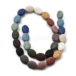 Нити бусин из окрашенной натуральной лавы G-A264-A02-01A