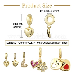 5 шт. 5 стиля латунные европейские подвески-шармы&nbsp;FIND-CJ0004-64