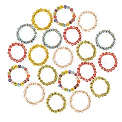30 шт. 6 цвета круглые кольца из бисера из бисера&nbsp;RJEW-SZ0001-01