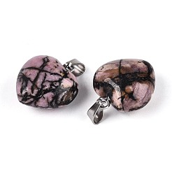 Природные подвески родонит&nbsp;G-T143-49F