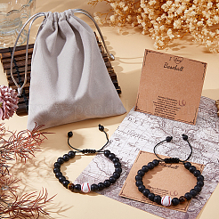 2шт. плетеные браслеты из акрила BJEW-DC0001-12B