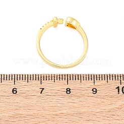 Латунные кольца-манжеты с микропаве и прозрачным цирконием для женщин RJEW-U047-15G