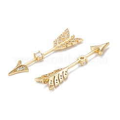 Латунные микропаве прозрачные подвески с фианитом&nbsp;ZIRC-P086-24G