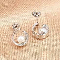 Латунь серьги EJEW-D338-02P