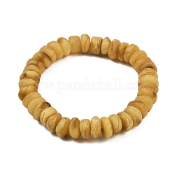 Браслеты из натурального янтаря с эластичными бусинами для мужчин и женщин BJEW-L710-01B