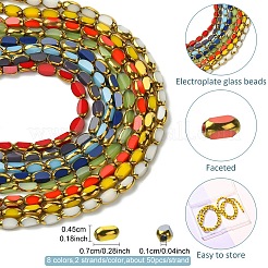 2 нити гальванизированные непрозрачные цветные стеклянные бусины нити&nbsp;EGLA-YW0005-26A
