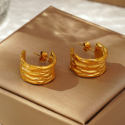 Серьги-гвоздики в форме буквы С из нержавеющей стали 304 в стиле ретро&nbsp;VD7473