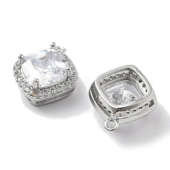 Латунные микропаве прозрачные подвески с фианитом KK-M102-27P