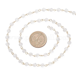 Цепи-рондели ручной работы из нержавеющей стали 304 из стекла&nbsp;AJEW-JB01460