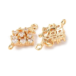 Шармы-соединители из латуни с микропаве из прозрачного кубического циркония&nbsp;KK-Z142-01G