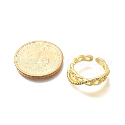 Кольца-манжеты для пальцев из латуни с микропаве из кубического циркония для женщин RJEW-C117-02G