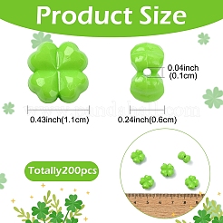 200 шт. Непрозрачные акриловые бусины&nbsp;SACR-YW0002-07