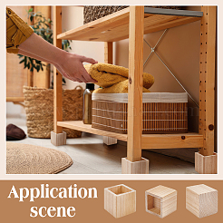 Квадратные деревянные ножки для мебели&nbsp;LS-AJEW-WH0661-19A