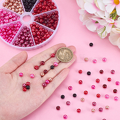 296 шт. 8-цветные стеклянные бусины-жемчужины с перламутровым покрытием HY-HY0001-07A