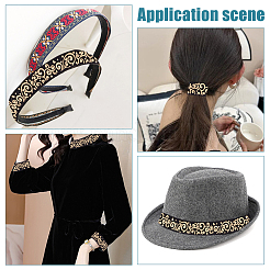 10 ярд эластичного шнура из полиэстера с золотым тиснением и цветком OCOR-WR0001-49A