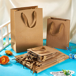 15 шт. 3-х видов прямоугольных крафт-бумажных пакетов с ручкой&nbsp;AJEW-TA0001-92