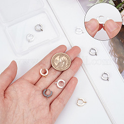 12 шт. 3 цвета 201 нержавеющая сталь серьги-кольца Huggie Hoop фурнитура STAS-SC0004-52