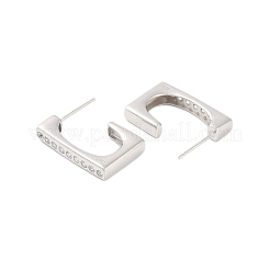 925 серьги-гвоздики из стерлингового серебра с прозрачным кубическим цирконием EJEW-U013-05P