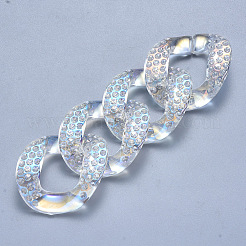 Прозрачные акриловые кольца со стразами&nbsp;OACR-S036-009B-D01