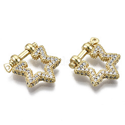 Латунь микропейв прозрачный кубический цирконий d-образное кольцо анкерные застежки-дужки ZIRC-S066-049-NF