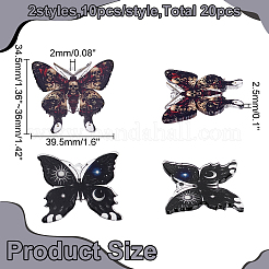20шт 2 стиля акриловые подвески с принтом&nbsp;OACR-WR0001-10
