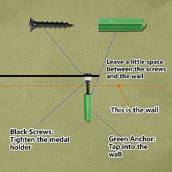 Спортивная тема железная вешалка для медалей настенная стойка для дисплея ODIS-WH0055-165