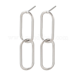 Овальные серьги-гвоздики из нержавеющей стали 316 EJEW-D339-04P