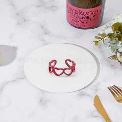 1 шт полые кольца-манжеты из сплава в форме сердца&nbsp;RJEW-LP0002-76