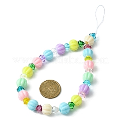 Ремни для мобильных телефонов с акриловыми бусинами в форме тыквы HJEW-JM01248